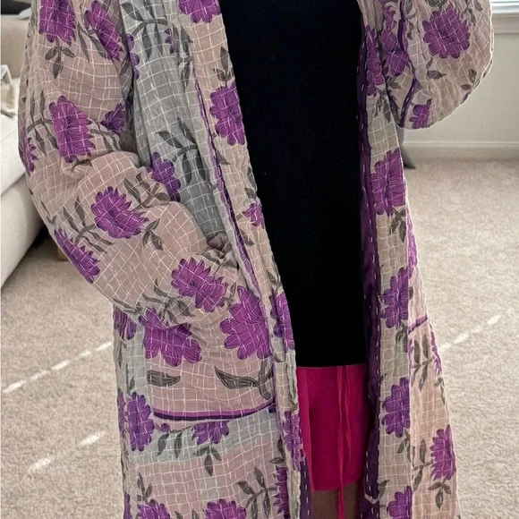 Floral Purple and Gray Kimono - Picture 10 of 10